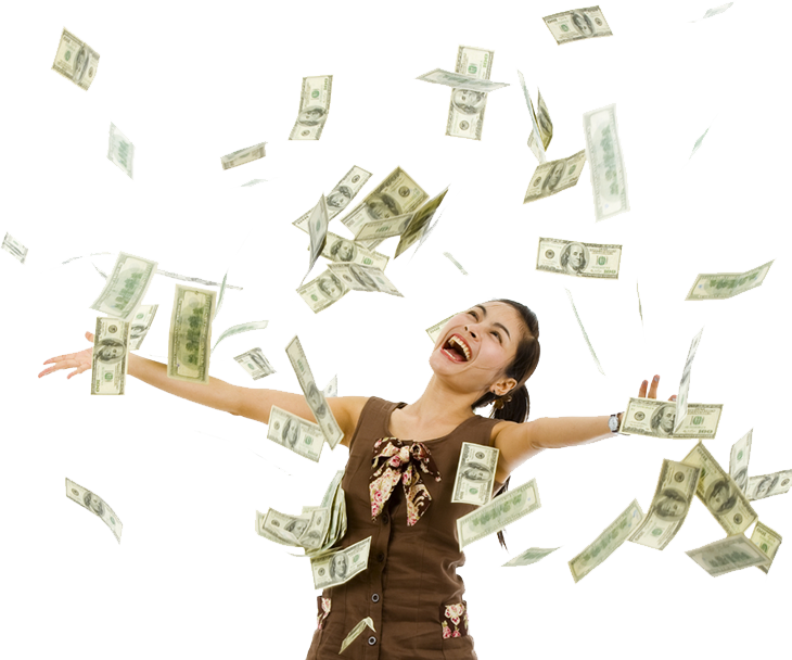 Girl Catching falling money